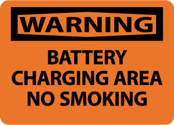 NMC W468RB-WARNING, BATTERY CHARGING AREA NO SMOKING, 10X14, RIGID PLASTIC (1 EACH)