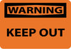 NMC W59AB-WARNING, KEEP OUT, 10X14, .040 ALUM (1 EACH)