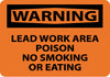 NMC W6RB-WARNING, LEAD WORK AREA POISON NO SMOKING OR EATING, 10X14, RIGID PLASTIC (1 EACH)
