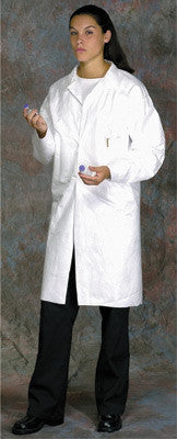 Radnor 64055240 X-Large White Polypropylene Disposable Labcoat With Snap Front Closure (30/EA)