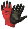 West Chester 701CRPB/XXL 2X Zone Defense Cut And Abrasion Resistant Black Polyurethane Dipped Palm Coated Work Gloves With Red Liner And Elastic Knit Wrist  (1/PR)