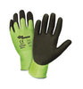 West Chester 705CGNF/2XL 2X Bright Green And Black Zone Defense Seamless Knit 10 ga HPPE Cut Resistant Gloves With Knitwrist, HPPE Lined And Nitrile Coating  (12/PR)