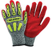 West Chester 713SNTPRG/M Medium R2 FLX Cut Resistant Red Nitrile Dipped Palm Coated Work Gloves With Elastic Wrist  (1/PR)