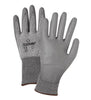 West Chester 730TGU/M Medium Gray PosiGrip Seamless Knit 13 ga Light Weight Cut Resistant Gloves With Elastic Cuff, Taeki 5 Lined And Polyurethane Coating  (1/PR)