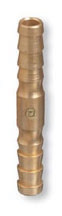 Radnor 64003915  54 1/4'' To 1/4'' Brass No-Stop Barbed Hose Splicer (50 PER CASE)