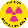 NMC WFS22-FLOOR SIGN, WALK ON, CAUTION RADIATION AREA, 17 DIA, PS VINYL (1 EACH)