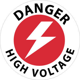 NMC WFS23-FLOOR SIGN, WALK ON, DANGER HIGH VOLTAGE, 17 DIA, PS VINYL (1 EACH)