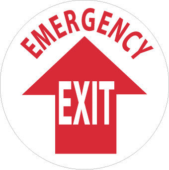 NMC WFS25-FLOOR SIGN, WALK ON, EMERGENCY EXIT, 17 DIA, PS VINYL (1 EACH)