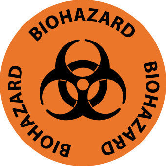 NMC WFS2-FLOOR SIGN, WALK ON, BIOHAZARD, 17'' DIA (1 EACH)