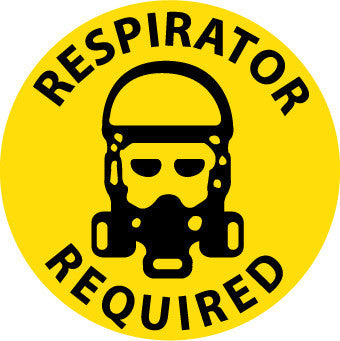 NMC WFS31-FLOOR SIGN, WALK ON, RESPIRATOR REQUIRED, 17 DIA, PS VINYL (1 EACH)