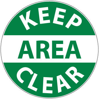 NMC WFS38-FLOOR SIGN, WALK ON, KEEP AREA CLEAR, 17'' DIA (1 EACH)