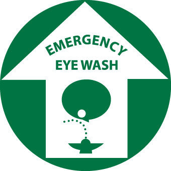 NMC WFS5-FLOOR SIGN, WALK ON, EMERGENCY EYE WASH, 17'' DIA (1 EACH)