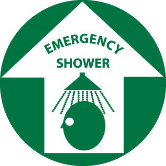 NMC WFS8-FLOOR SIGN, WALK ON, EMERGENCY SHOWER, 17'' DIA (1 EACH)