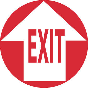 NMC WFS9-FLOOR SIGN, WALK ON, EXIT W/ARROW, 17'' DIA (1 EACH)