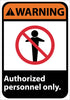 NMC WGA21AB-WARNING, AUTHORIZED PERSONNEL ONLY, 14X10, .040 ALUM (1 EACH)