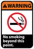 NMC WGA27RB-WARNING, NO SMOKING BEYOND THIS POINT, 14X10, RIGID PLASTIC (1 EACH)