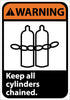 NMC WGA2R-WARNING, KEEP ALL CYLINDERS CHAINED (W/GRAPHIC), 10X7, RIGID PLASTIC (1 EACH)