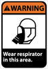 NMC WGA31RB-WARNING, WEAR RESPIRATOR IN THIS AREA, 14X10, RIGID PLASTIC (1 EACH)