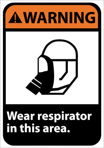 NMC WGA31AB-WARNING, WEAR RESPIRATOR IN THIS AREA, 14X10, .040 ALUM (1 EACH)