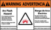 NMC WGA34AP-WARNING, ARC FLASH HAZARD, BILINGUAL, (GRAPHIC), 3X5, PS VINYL (PAK OF 5)