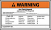 NMC WGA36AP-WARNING, ARC FLASH HAZARD APPROPRIATE PPE REQUIRED, 3X5, PS VINYL (PAK OF 5)
