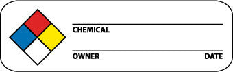 NMC WOL3-LABELS, HAZARD WARNING, NFPA, 1X3, PS PAPER (1 ROLL)