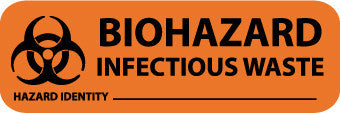 NMC WOL6-LABELS, BIOHAZARD INFECTIOUS WASTE, 1'' X 3'', PS PAPER (1 ROLL)