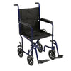 Drive Medical atc17-bl Lightweight Transport Wheelchair, 17" Seat, Blue (1/CV)