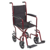 Drive Medical atc19-rd Lightweight Transport Wheelchair, 19" Seat, Red (1/CV)
