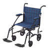 Drive Medical dfl19-bl Fly Lite Ultra Lightweight Transport Wheelchair, Blue (1/CV)