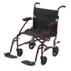 Drive Medical dfl19-rd Fly Lite Ultra Lightweight Transport Wheelchair, Burgundy (1/CV)