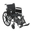 Drive Medical k318dfa-elr Cruiser III Light Weight Wheelchair with Flip Back Removable Arms, Full Arms, Elevating Leg Rests, 18" Seat (1/CV)