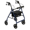 Drive Medical r728bl Aluminum Rollator with Fold Up and Removable Back Support and Padded Seat, Blue (1/CV)