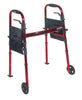Drive Medical rtl10263kdr Portable Folding Travel Walker with 5" Wheels and Fold up Legs (1/EA)