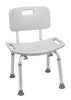 Drive Medical rtl12202kdr Bathroom Safety Shower Tub Bench Chair with Back, Gray (1/EA)