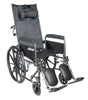 Drive Medical ssp16rbdfa Silver Sport Reclining Wheelchair with Elevating Leg Rests, Detachable Full Arms, 16" Seat (1/EA)