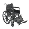 Drive Medical ssp216fa-elr Silver Sport 2 Wheelchair, Non Removable Fixed Arms, Elevating Leg Rests, 16" Seat (1/CV)