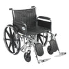 Drive Medical std22ecdfa-elr Sentra EC Heavy Duty Wheelchair, Detachable Full Arms, Elevating Leg Rests, 22" Seat (1/CV)