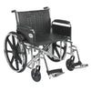 Drive Medical std24ecdfa-sf Sentra EC Heavy Duty Wheelchair, Detachable Full Arms, Swing away Footrests, 24" Seat (1/CV)