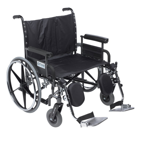 Drive Medical std26dfa-elr Sentra Deluxe Heavy Duty Extra Extra Wide Wheelchair With Detachable Full Arm and Elevating Leg Rests, 26" Seat (1/CV)