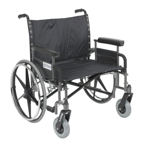 Drive Medical std30dfa Sentra Extra Wide Heavy Duty Wheelchair, Detachable Full Arms, 30" Seat (1/CV)